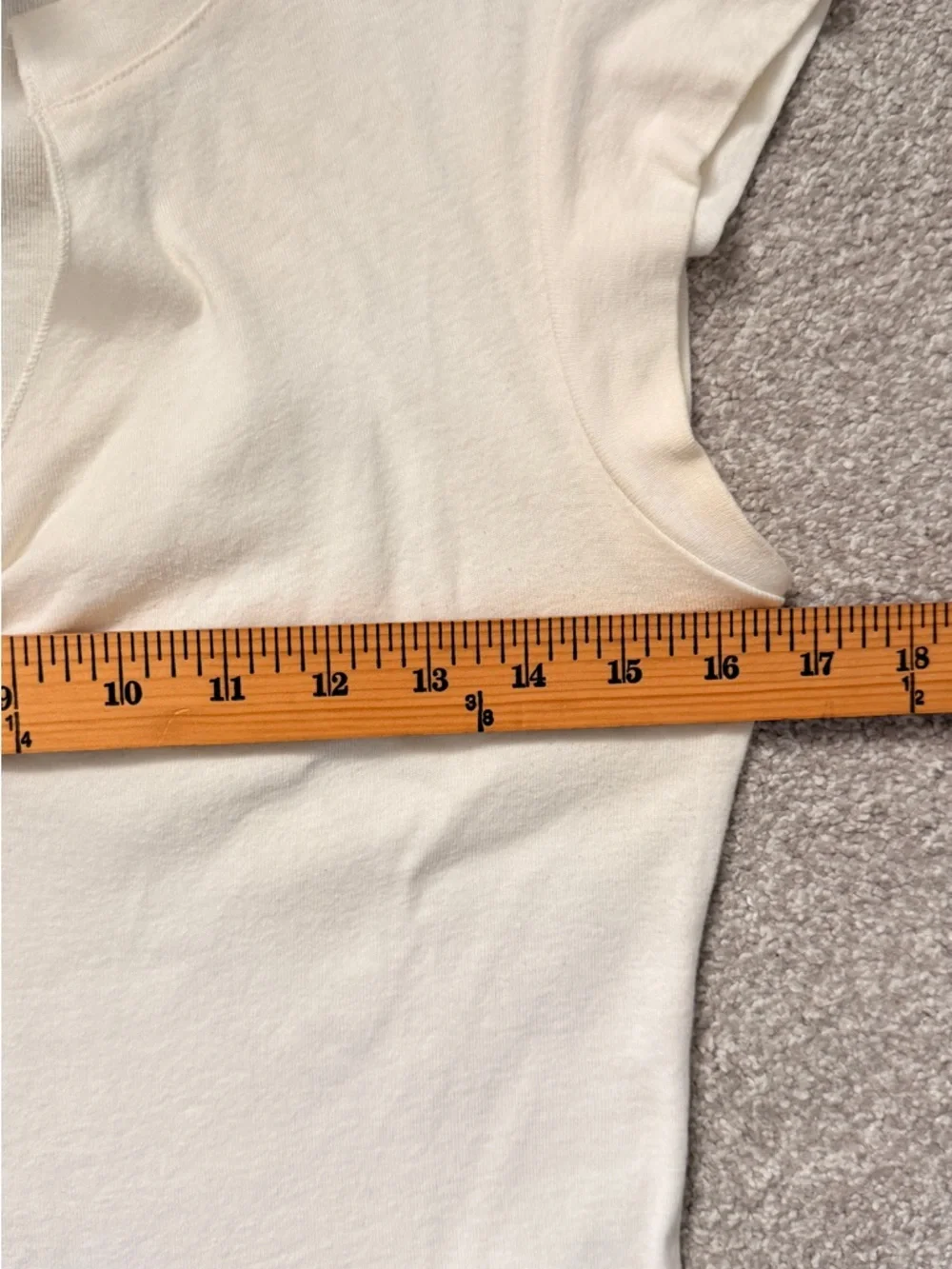 Y2K Outlaw USA Cap Sleeve Knit ~AUTH Off White V-Neck Ruched Front Cotton Top XL